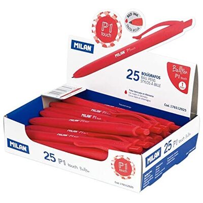 MILAN 176512925 Présentoir 25 stylo à bille P1 Touch Rouge MILAN 176512925 Présentoir 25 stylo à bille P1 Touch Rouge