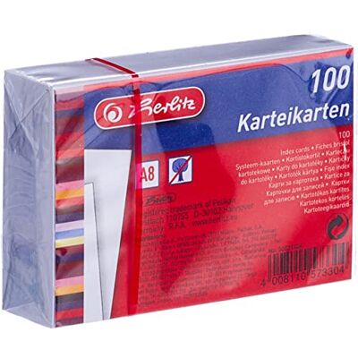 herlitz Lot de 100 cartes blanches A8 herlitz Lot de 100 cartes blanches A8