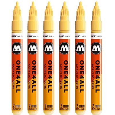 Molotow Lot de 6 marqueurs acrylique One4All 127HS (pointe de 2 mm, très couvrante et permanente, résistants aux UV, pour presque tous les supports) 115 vanille pastel Molotow Lot de 6 marqueurs acrylique One4All 127HS (pointe de 2 mm, très couvrante et permanente, résistants aux UV, pour presque tous les supports) 115 vanille pastel