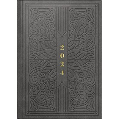 rido/idé Agenda semainier « Art déco » modèle futura 2024, 2 pages = 1 semaine, format de la feuille 14,8 x 20,8 cm, anthracite rido/idé Agenda semainier « Art déco » modèle futura 2024, 2 pages = 1 semaine, format de la feuille 14,8 x 20,8 cm, anthracite