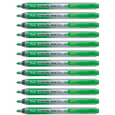 Pentel SXS15 Handy-Line S Surligneur rétractable et rechargeable, pointe qui ne sèche pas Vert Lot de 12 Pentel SXS15 Handy-Line S Surligneur rétractable et rechargeable, pointe qui ne sèche pas Vert Lot de 12