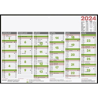 BRUNNEN Calendrier annuel 2024 1 page = 6 mois A4 transversal blanc BRUNNEN Calendrier annuel 2024 1 page = 6 mois A4 transversal blanc