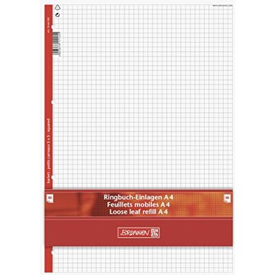 BRUNNEN 1066902 Lot de 50 feuilles quadrillées A4 70 g/m² BRUNNEN 1066902 Lot de 50 feuilles quadrillées A4 70 g/m²