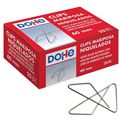 MTL 79199 Lot de 25 trombones papillon, numéro 20, 60 mm MTL 79199 Lot de 25 trombones papillon, numéro 20, 60 mm
