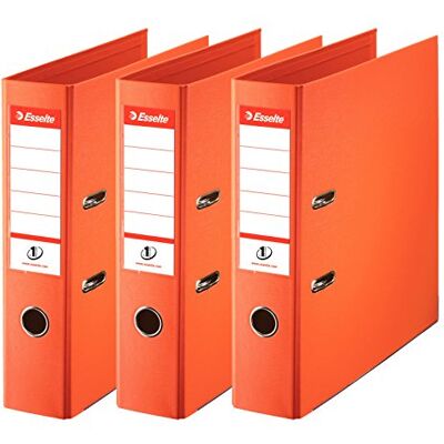 Esselte , N°1 Power, Pack de 3 Classeurs à levier, Orange, Dos 75mm, A4, PP, 624281 Esselte , N°1 Power, Pack de 3 Classeurs à levier, Orange, Dos 75mm, A4, PP, 624281