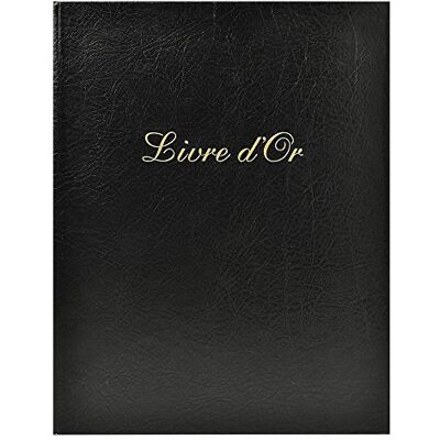 EXACOMPTA Livre d'Or Cuir Alpille 140 Pages 27 x 22 cm Noir EXACOMPTA Livre d'Or Cuir Alpille 140 Pages 27 x 22 cm Noir