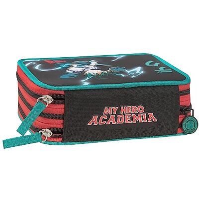 Franco Cosimo Panini MY HERO ACADEMIA Trousse à 3 compartiments pour fille et enfant avec papeterie scolaire intégrée et compartiments porte-stylos + stylo effaçable Frixion – Grande trousse d'école Noir/vert 20 x 12 x 7, Franco Cosimo Panini MY HERO ACADEMIA Trousse à 3 compartiments pour fille et enfant avec papeterie scolaire intégrée et compartiments porte-stylos + stylo effaçable Frixion – Grande trousse d'école Noir/vert 20 x 12 x 7,