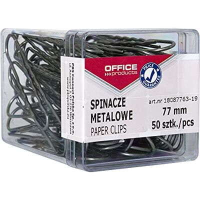 OFFICER PRODUCTS Office Products Lot de 10 trombones en métal argenté Lot de 10 x 25 pièces 77 mm OFFICER PRODUCTS Office Products Lot de 10 trombones en métal argenté Lot de 10 x 25 pièces 77 mm