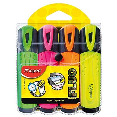 Maped Zakreslacz fluo peps mix kolorów 4 szt etui Maped Zakreslacz fluo peps mix kolorów 4 szt etui