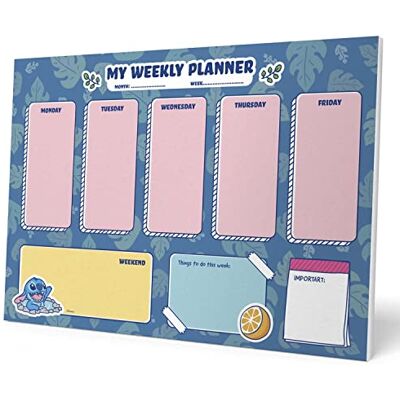Grupo Erik Bloc Notes A4 Disney, Lilo & Stitch, Semainier Sous-Main Bureau, Planner Hebdomadaire Papeterie de Bureau, To Do List, Blocs Mémo, Fournitures Scolaires Grupo Erik Bloc Notes A4 Disney, Lilo & Stitch, Semainier Sous-Main Bureau, Planner Hebdomadaire Papeterie de Bureau, To Do List, Blocs Mémo, Fournitures Scolaires