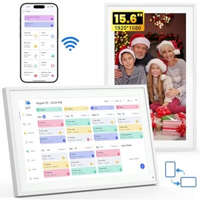 NEWYES Calendrier familial numérique Full HD de 15,6 ", avec écran tactile, calendrier mural, cadre photo (1920 x 1080), horloge, planificateur, planificateur de repas pour la famille et les personnes âgées NEWYES Calendrier familial numérique Full HD de 15,6 ", avec écran tactile, calendrier mural, cadre photo (1920 x 1080), horloge, planificateur, planificateur de repas pour la famille et les personnes âgées
