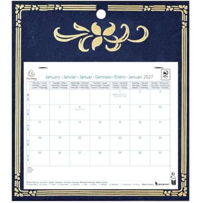 EXACOMPTA Calendrier mensuel EasyCal Skytos 24x18cm 2027 Bleu 12 Feuilles détachables, Carte perforée pour fixation murale, Fabriqué en France EXACOMPTA Calendrier mensuel EasyCal Skytos 24x18cm 2027 Bleu 12 Feuilles détachables, Carte perforée pour fixation murale, Fabriqué en France