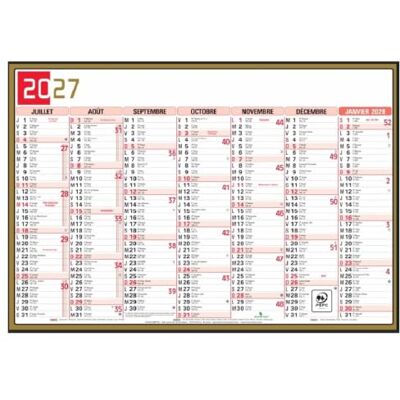 EXACOMPTA Calendrier Tricolore Semestriel 22x29,5cm 2027 EXACOMPTA Calendrier Tricolore Semestriel 22x29,5cm 2027