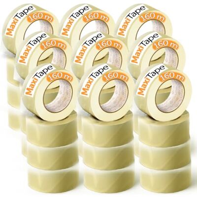 OFITURIA Lot de 36 rouleaux de ruban d'emballage transparent pour emballage en carton pour expédition et déménagement. Sceau pour emballage sûr et résistant (36 mm x 160 mts – Transparent) OFITURIA Lot de 36 rouleaux de ruban d'emballage transparent pour emballage en carton pour expédition et déménagement. Sceau pour emballage sûr et résistant (36 mm x 160 mts – Transparent)