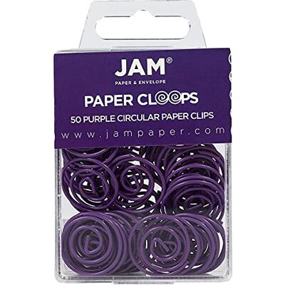 JAM Paper Lot de 50 trombones ronds Violet JAM Paper Lot de 50 trombones ronds Violet