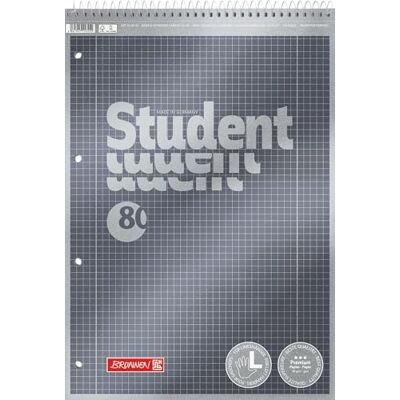 BRUNNEN Collegeblock Premium Student Spirale Haut A4, linéature 28, 80 feuilles, anthracite BRUNNEN Collegeblock Premium Student Spirale Haut A4, linéature 28, 80 feuilles, anthracite