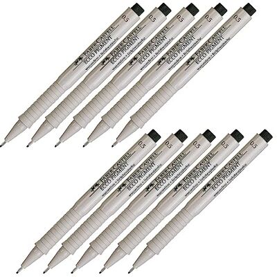 Faber-Castell 205064 Ecco Pigment Lot de 10 stylos à encre Noir 0,5 mm Faber-Castell 205064 Ecco Pigment Lot de 10 stylos à encre Noir 0,5 mm
