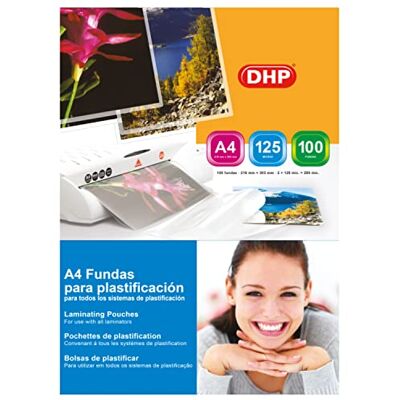 DHP Lot de 100 pochettes plastifiées Format A4 125 microns. DHP Lot de 100 pochettes plastifiées Format A4 125 microns.