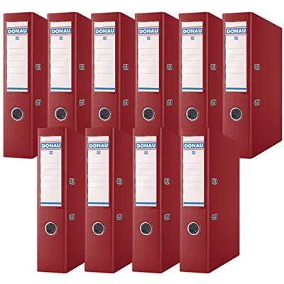DONAU Lot de 10 Classeurs de bureau/Fins format A4 7,5 cm avec couverture en plastique PP/carton/Orange/Classeurs à anneaux en D DONAU Lot de 10 Classeurs de bureau/Fins format A4 7,5 cm avec couverture en plastique PP/carton/Orange/Classeurs à anneaux en D