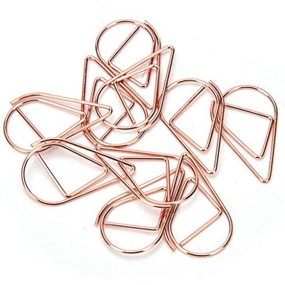 Feelairy Trombone 100pcs forme de goutte d'eau Bookmark Bookmark trombone en métal rétro creux petit signet Waterdrop en forme de trombones pour livre, mémo, papier, affiche, photo (or rose) Feelairy Trombone 100pcs forme de goutte d'eau Bookmark Bookmark trombone en métal rétro creux petit signet Waterdrop en forme de trombones pour livre, mémo, papier, affiche, photo (or rose)