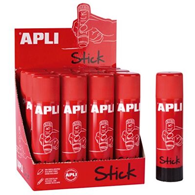 APLI 18965 Lot de 12 colles adhésives de 21 g Bâton de colle scolaire APLI 18965 Lot de 12 colles adhésives de 21 g Bâton de colle scolaire