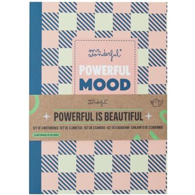 Mr. Wonderful Lot de 3 cahiers A6 Détermination Lot de 3 cahiers format A6 avec reliure cousue Mr. Wonderful Lot de 3 cahiers A6 Détermination Lot de 3 cahiers format A6 avec reliure cousue