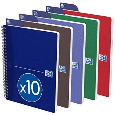 Hamelin OXFORD Lot de 10 Cahiers Essentials A5 100 Pages Petits Carreaux Reliure Spirale Couverture Carte Coloris Assortis Hamelin OXFORD Lot de 10 Cahiers Essentials A5 100 Pages Petits Carreaux Reliure Spirale Couverture Carte Coloris Assortis