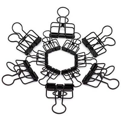RuiLing Lot de 40 pinces à papier multi-usages en métal, 20 pièces de 5,7 cm et 20 trombones en métal de 4,9 cm, pour fournitures de bureau à domicile, accessoires scolaires – Noir RuiLing Lot de 40 pinces à papier multi-usages en métal, 20 pièces de 5,7 cm et 20 trombones en métal de 4,9 cm, pour fournitures de bureau à domicile, accessoires scolaires – Noir