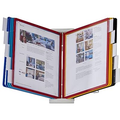 Durable Pochette Instaview20 , système de référence de bureau extensible, format lettre, 10 panneaux double face, bordures de couleurs assorties Durable Pochette Instaview20 , système de référence de bureau extensible, format lettre, 10 panneaux double face, bordures de couleurs assorties