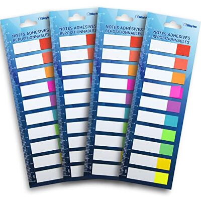 Waytex 800 Marque-pages papier adhésifs repositionnables 10 couleurs néon soit 4 packs de 10 mini blocs de 20 feuillets bicolores 45 x 12 mm Waytex 800 Marque-pages papier adhésifs repositionnables 10 couleurs néon soit 4 packs de 10 mini blocs de 20 feuillets bicolores 45 x 12 mm