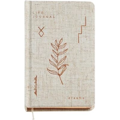 Miquelrius Cahier logbook (92 x 144 mm), 100 feuilles blanches unies, couverture en carton doublé de lin, détails en stamping et coupe teintée cuivre Miquelrius Cahier logbook (92 x 144 mm), 100 feuilles blanches unies, couverture en carton doublé de lin, détails en stamping et coupe teintée cuivre