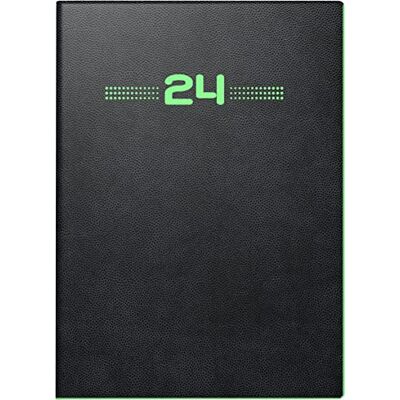 BRUNNEN Agenda journalier NEON modèle 736 2024 1 page = 1 jour Taille de la feuille 10 x 14 cm Noir avec bord néon vert BRUNNEN Agenda journalier NEON modèle 736 2024 1 page = 1 jour Taille de la feuille 10 x 14 cm Noir avec bord néon vert
