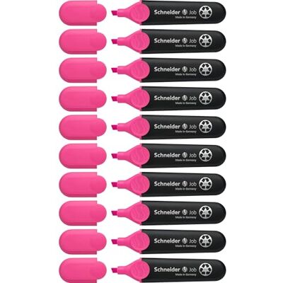 Schneider Job (Surligneurs, rechargeable) Lot de 10, Encre rose Schneider Job (Surligneurs, rechargeable) Lot de 10, Encre rose