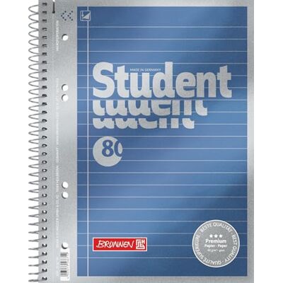 BRUNNEN Bloc-notes 1067174 Duo de qualité supérieure Couverture raffinée avec effet métallique Linéature 27 + 28,90 g/m² 40 feuilles lignées 40 feuilles à carreaux Ligné a5 BRUNNEN Bloc-notes 1067174 Duo de qualité supérieure Couverture raffinée avec effet métallique Linéature 27 + 28,90 g/m² 40 feuilles lignées 40 feuilles à carreaux Ligné a5