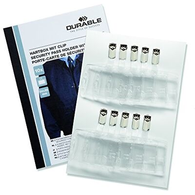 Durable 869819 Pack de 10 Porte-cartes de sécurité 54 x 85 mm Durable 869819 Pack de 10 Porte-cartes de sécurité 54 x 85 mm