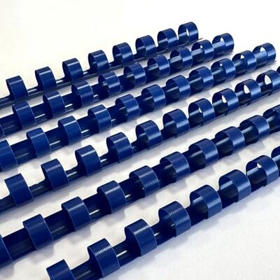 DHP Peignes de reliure en plastique 8 mm, A4, 25 pièces, couleur bleu foncé, pas standard, 21 anneaux DHP Peignes de reliure en plastique 8 mm, A4, 25 pièces, couleur bleu foncé, pas standard, 21 anneaux