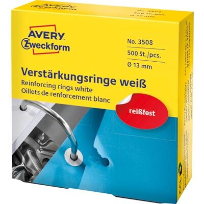 Avery Versterkingsringen 3508 13Mm 500 stuks wit Avery Versterkingsringen 3508 13Mm 500 stuks wit