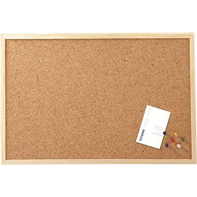 MAUL Panneau d'affichage marron liège cadre bois 40x60 Surface épinglable, format portrait ou paysage, pose murale rapide, punaises et fixation incluses MAUL Panneau d'affichage marron liège cadre bois 40x60 Surface épinglable, format portrait ou paysage, pose murale rapide, punaises et fixation incluses