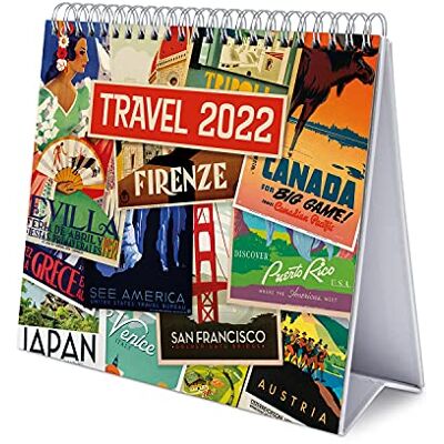 Grupo Erik Calendrier de Bureau 2022 Travel 12 Mois, De Janvier à Décembre 2022, 20x18x6,5 cm, 6 langues, Certifié FSC CS22027 Grupo Erik Calendrier de Bureau 2022 Travel 12 Mois, De Janvier à Décembre 2022, 20x18x6,5 cm, 6 langues, Certifié FSC CS22027
