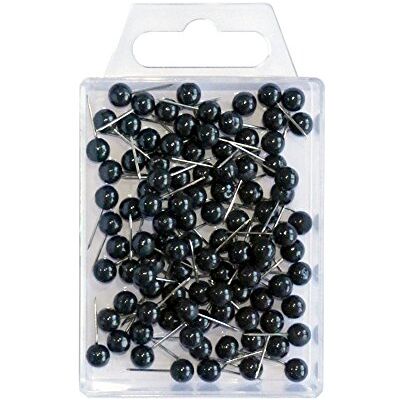 WEDO 56100 Lot de 100 Épingles à Tête Ronde, Longueur des Épingles 16 mm, Diamètre de la Tête 6 mmNoir WEDO 56100 Lot de 100 Épingles à Tête Ronde, Longueur des Épingles 16 mm, Diamètre de la Tête 6 mmNoir