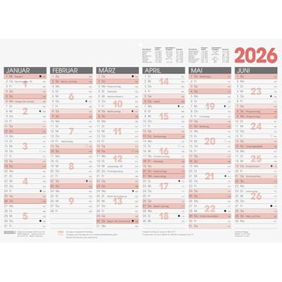 BRUNNEN Calendrier tableau 2026, format A3, paysage BRUNNEN Calendrier tableau 2026, format A3, paysage