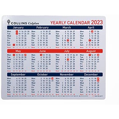 Collins Colplan CDS1-23 Calendrier annuel 2023 Format A4 Collins Colplan CDS1-23 Calendrier annuel 2023 Format A4