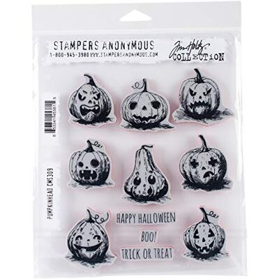 Tampon en caoutchouc d'Halloween Tim Holtz - Tête de Citrouille Tampon en caoutchouc d'Halloween Tim Holtz - Tête de Citrouille