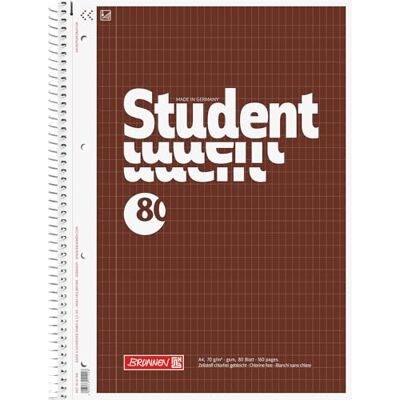 BRUNNEN Collegeblock Student Bloc A4 linéature 23 80 feuilles Marron BRUNNEN Collegeblock Student Bloc A4 linéature 23 80 feuilles Marron