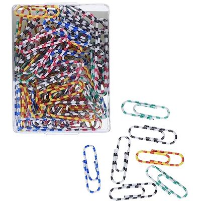 TSI 48019 Lot de 100 trombones à rayures colorées 28 mm TSI 48019 Lot de 100 trombones à rayures colorées 28 mm