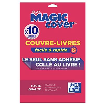 Oxford 10 Feuilles Couvre‐Livres Magic Cover A4 PP 7.5/100e Lisse Incolore Oxford 10 Feuilles Couvre‐Livres Magic Cover A4 PP 7.5/100e Lisse Incolore