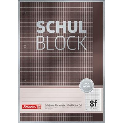BRUNNEN Bloc-notes de qualité supérieure Format A4 Linéature 8f 50 feuilles Gris BRUNNEN Bloc-notes de qualité supérieure Format A4 Linéature 8f 50 feuilles Gris