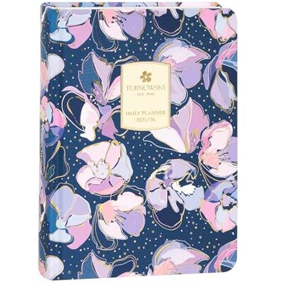 COMIX TURNOWSKY Agenda journalier 13 mois moyen, agenda quotidien de poche avec signet, couverture rigide et graphiques à fleurs, 384 pages colorées, idéal pour l'école, 11 x 15,3 cm, bleu COMIX TURNOWSKY Agenda journalier 13 mois moyen, agenda quotidien de poche avec signet, couverture rigide et graphiques à fleurs, 384 pages colorées, idéal pour l'école, 11 x 15,3 cm, bleu