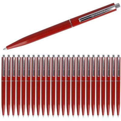 Westcott ALLTIME Lot de 25 stylos à bille rétractables avec encre rouge Largeur de trait M avec recharge standard X20 Résistant aux documents ISO 12757-2 Clip métallique robuste E-737449 00 Westcott ALLTIME Lot de 25 stylos à bille rétractables avec encre rouge Largeur de trait M avec recharge standard X20 Résistant aux documents ISO 12757-2 Clip métallique robuste E-737449 00