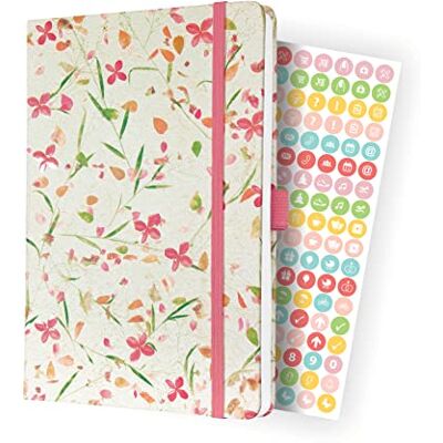 Sigel J4307 Jolie Agenda semainier 2024, rose fleur, env. A5, couverture rigide, élastique, passant pour stylo, poche plaquée, 174 pages, en papier durable, agenda Sigel J4307 Jolie Agenda semainier 2024, rose fleur, env. A5, couverture rigide, élastique, passant pour stylo, poche plaquée, 174 pages, en papier durable, agenda